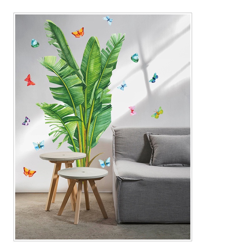 TRANH DECAL DÁN TƯỜNG DECOR PHÒNG NGỦ,PHÒNG KHÁCH SPA CÂY HOA CHUỐI -TRANH DÁN TƯỜNG TRANG TRÍ 3D HÀN QUỐC
