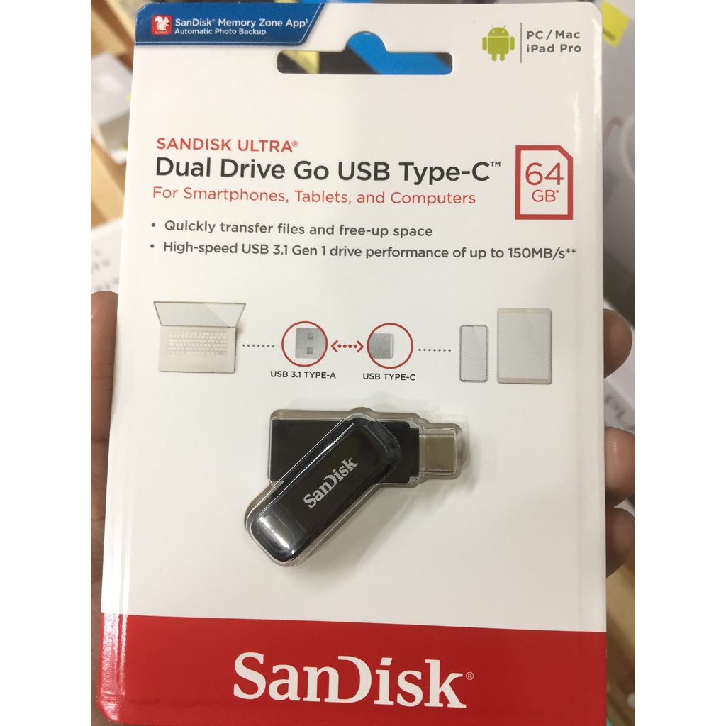 USB 3.1 Sandisk Ultra Dual Drive Go Usb Type C SDDDC3 32GB/64GB/128GB/256GB