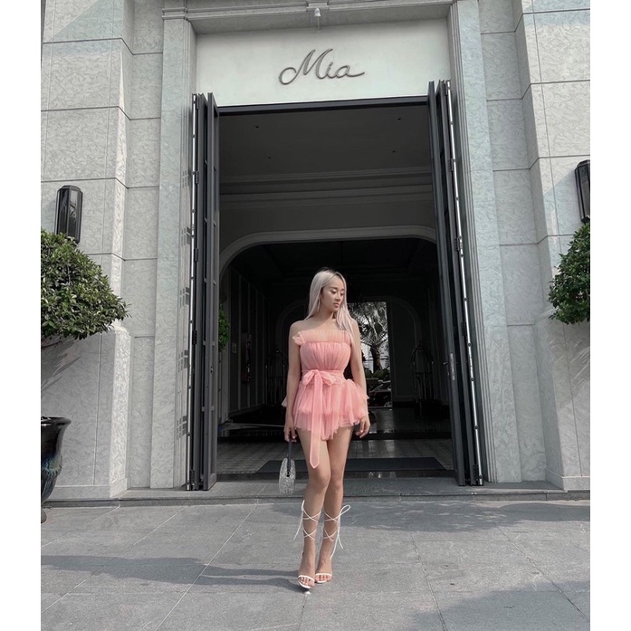 Đầm Xoè Nơ Hồng -  Set Pink Girl