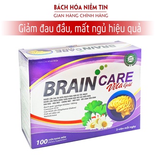 Brain Care  - Ginkgo Biloba 180mg- Hoạt huyết dưỡng não giảm đau đầu chóng mặt - chuẩn GMP Bộ Y tế