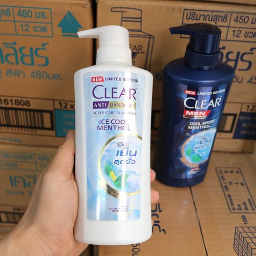 [GIÁ RẺ SIÊU TIẾT KIỆM]  Combo 2 chai dầu gội đầu gồm clear Bạc Hà 480ml và Clear Men 450ml