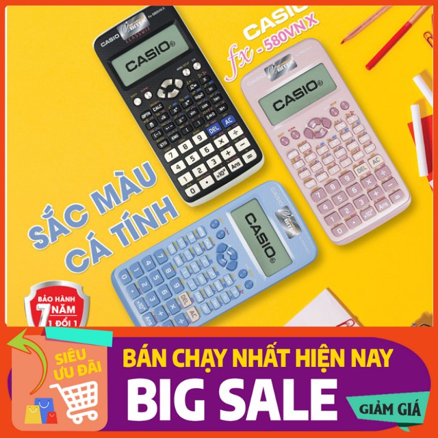 Máy Tính Học Sinh Casio FX-580VNX Chính Hãng Bảo Hành 7 Năm - Tặng Kèm 5 Bút Gel 018