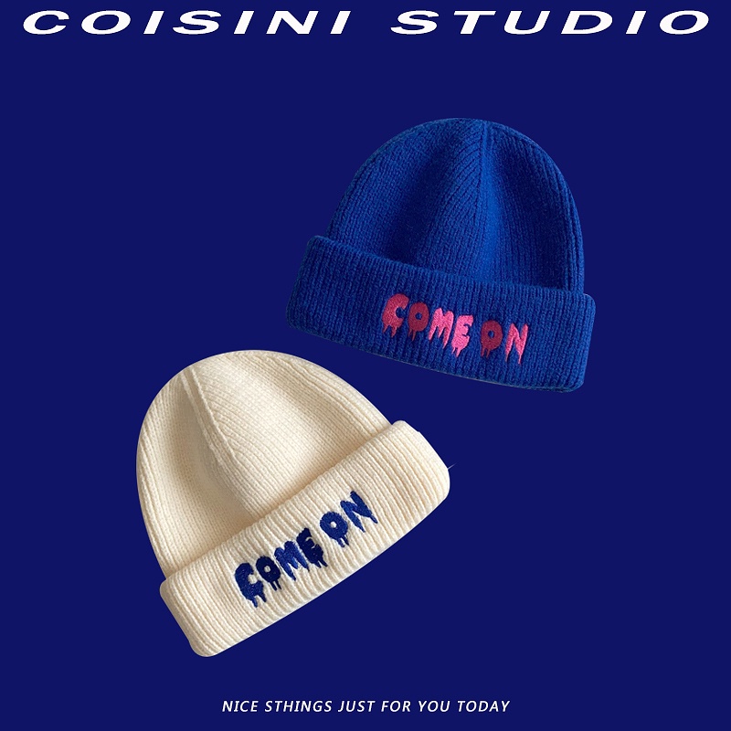 Mũ Len Thêu Chữ Phong Cách Nhật Bản Cá Tính