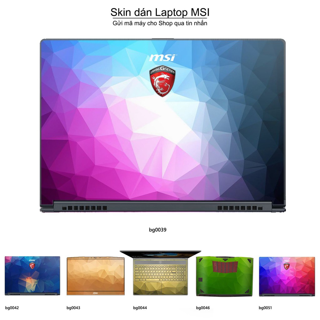 Skin dán Laptop MSI in hình Vân kim cương nhiều mẫu 2 (inbox mã máy cho Shop)