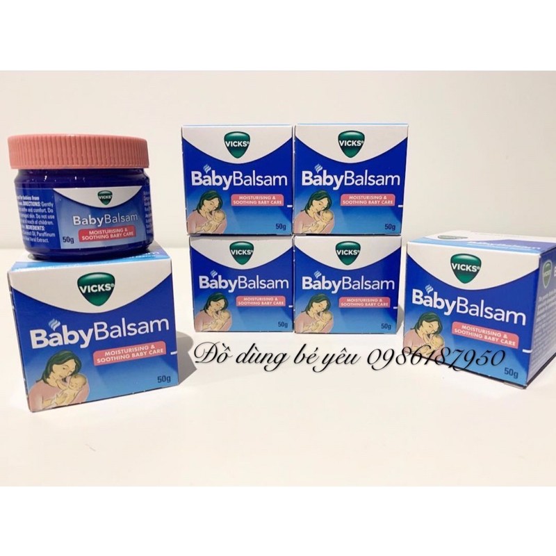 Dầu bôi ấm ngực Vick Baby Balsam Úc, giữ ấm cho bé 50g [ babyboo]