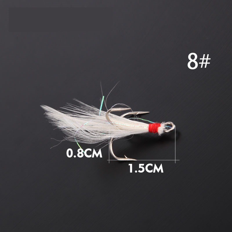 1 Lưỡi Câu Cá 2#/4#/6#/8#/10# Độ Bền Cao/Móc câu cá ba tiêu kích thước