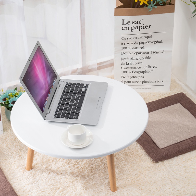 Bàn trà sofa ngồi bệt, bàn học máy tính chân gỗ sồi hiện đại thông minh phòng khách IGA- GP74