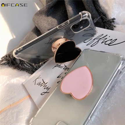 Samsung Galaxy S21 S21+ S20 Ultra FE S20+ Note 20 10 10+ Plus Ultra A50 A50S A30S Phone Case Love Heart Holder Stand  Transparent Clear Simple Soft Casing Cases Case Cover