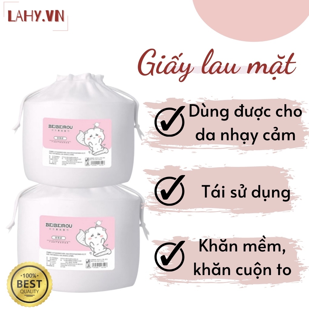 Giấy lau mặt cuộn to Beibeirou chính hãng dùng 1 lần lau khô/lau ướt