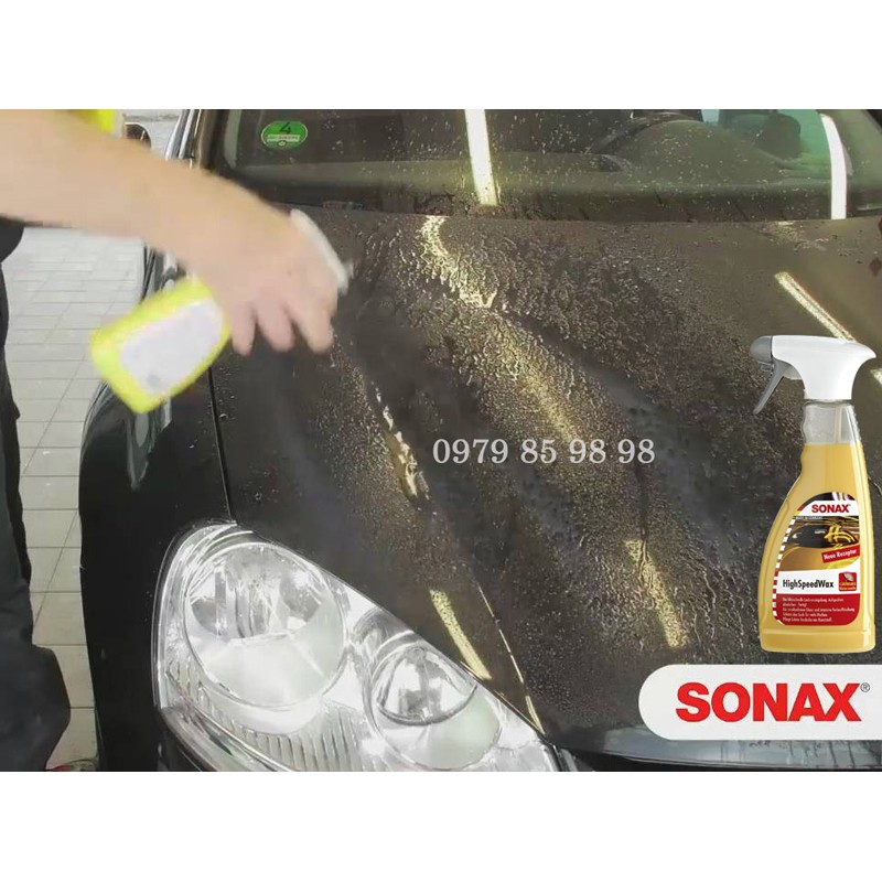 Combo nước rửa xe và xịt bóng sơn nhanh xe ô tô xe máy sonax