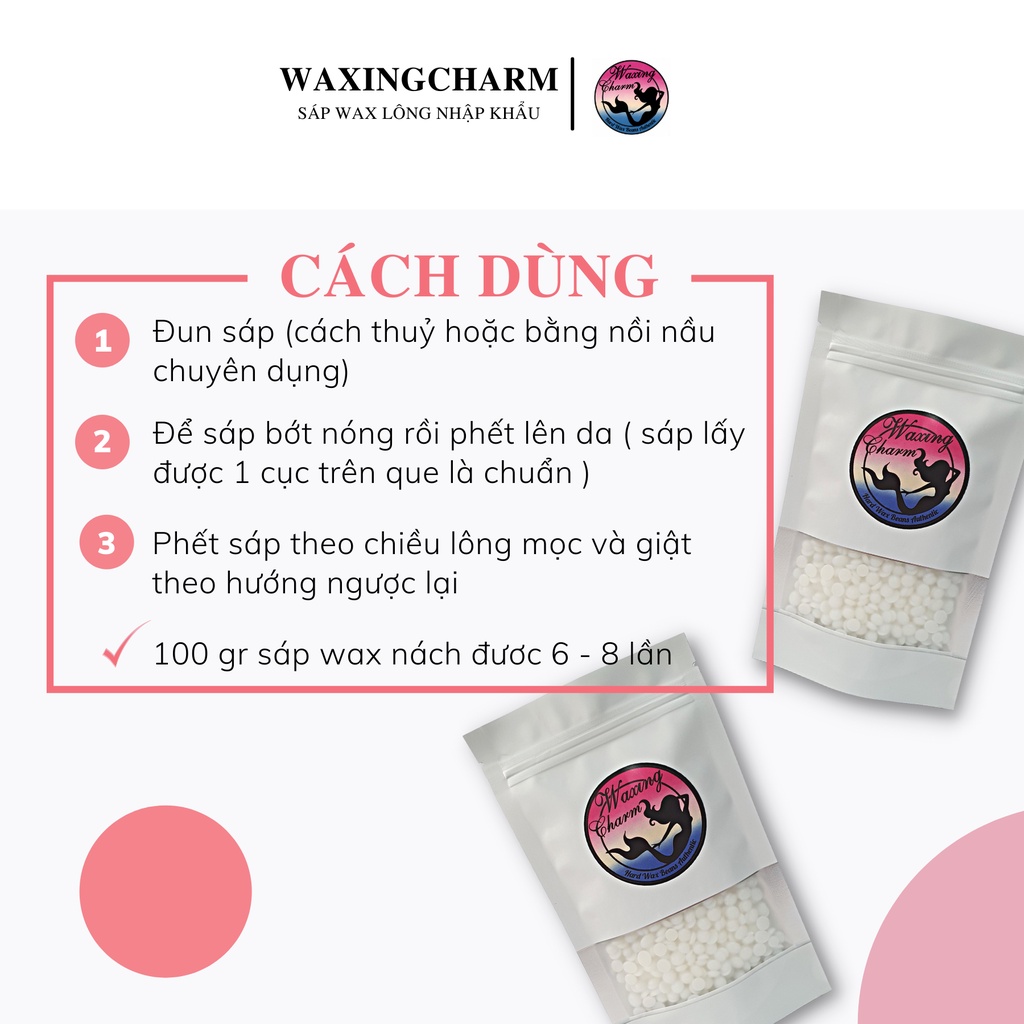 Sáp Wax Lông Nóng Pearl White Hard Wax Beans WaxingCharm  Dành Cho Mặt, Râu, Nách, Body, Bikini