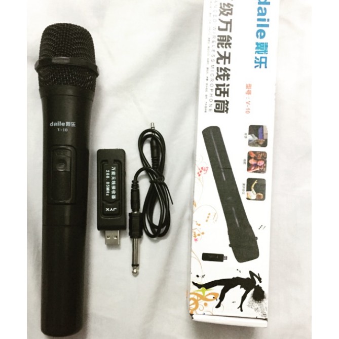 Micro karaoke không dây V10 - ST902B dành cho loa karaoke, loa kẹo kéo, amly