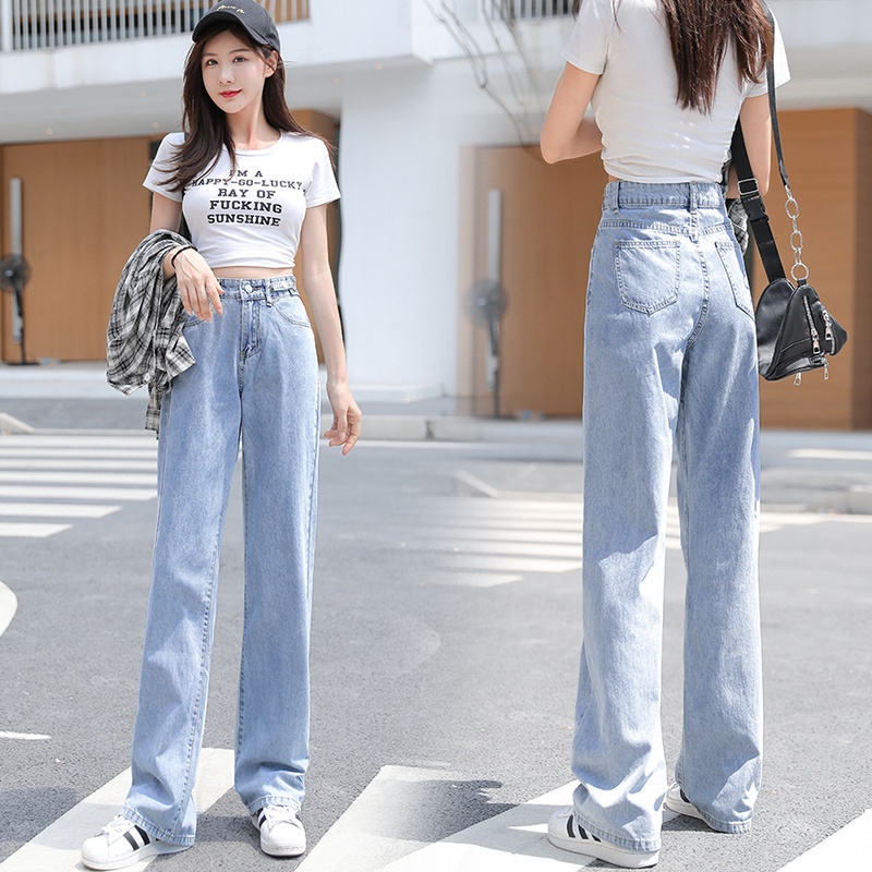 Quần Jean Xanh baggy ống xuông, 2 màu xanh sky và xanh blue, chất liệu cotton cao cấp vải dày thoáng mát | WebRaoVat - webraovat.net.vn