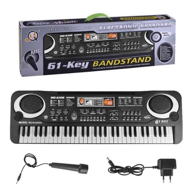 Đàn Piano Điện Tử 61 Phím Kèm mic Cho Bé tập