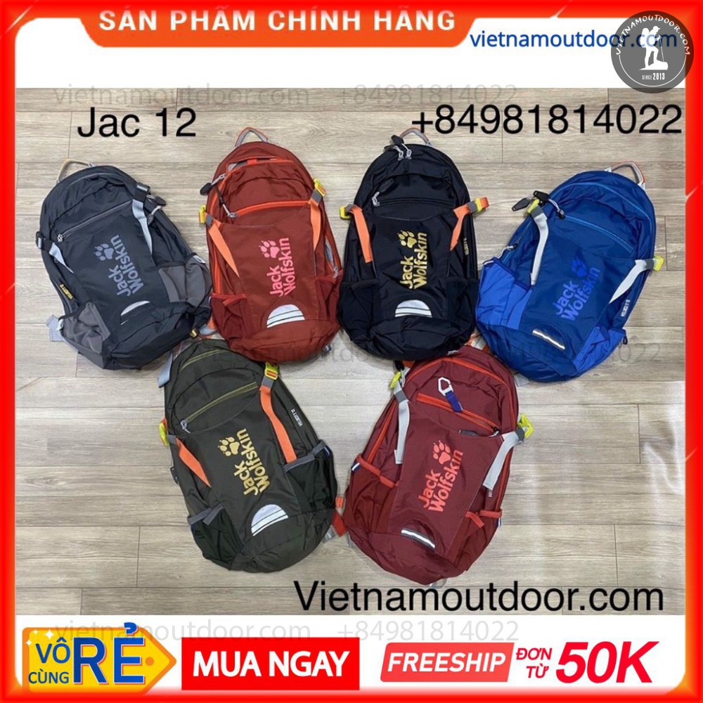 Balo du lịch phượt trekking Jack Wolfskin VELOCITY - HAMROCKS 12L - balo nam leo núi hiking nhỏ xinhBẢO HÀNH TRỌN ĐỜI