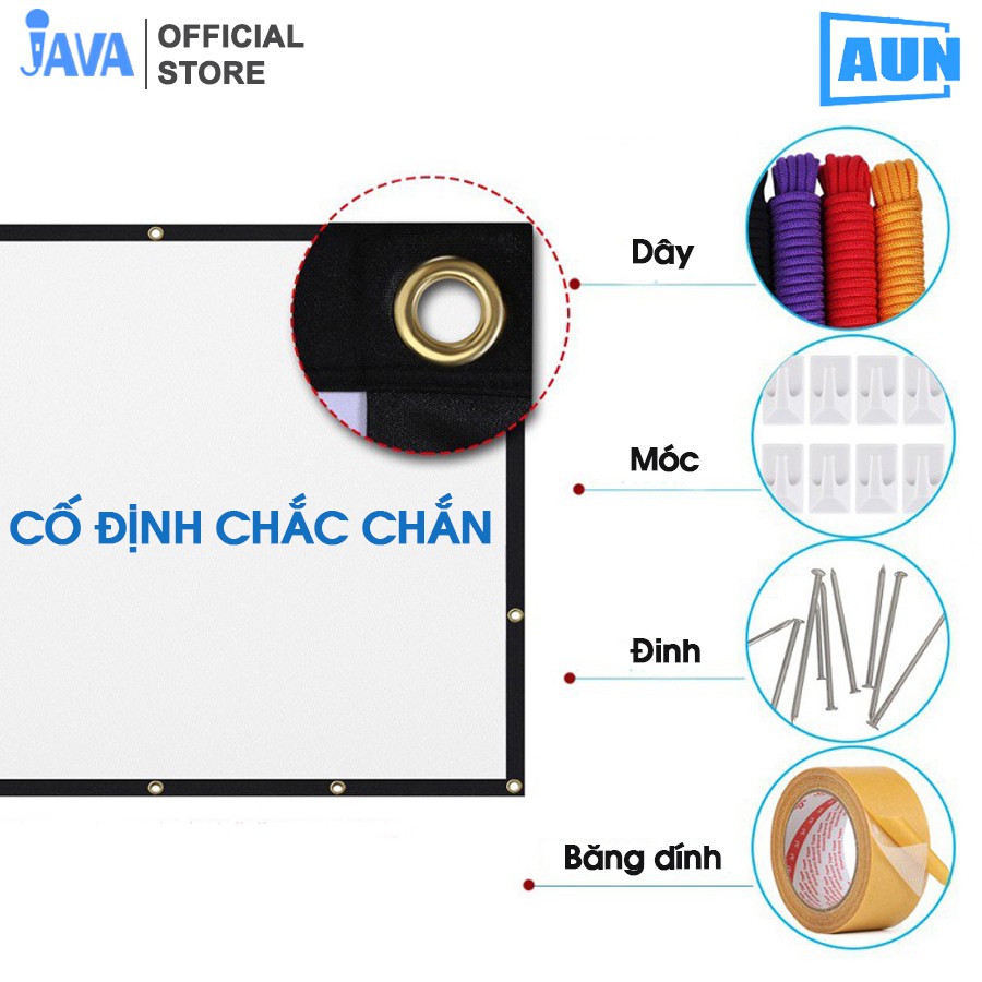 [LOẠI DÀY XỊN ] Màn chiếu vải treo dán tường 100INCH - Tương phản cao