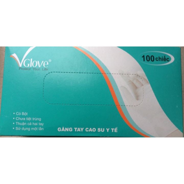 Găng tay y tế Vglove có bột hộp 100 cái