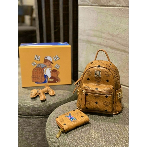 Set balo mini Mcm kèm ví và móc khoá fullbox xịn