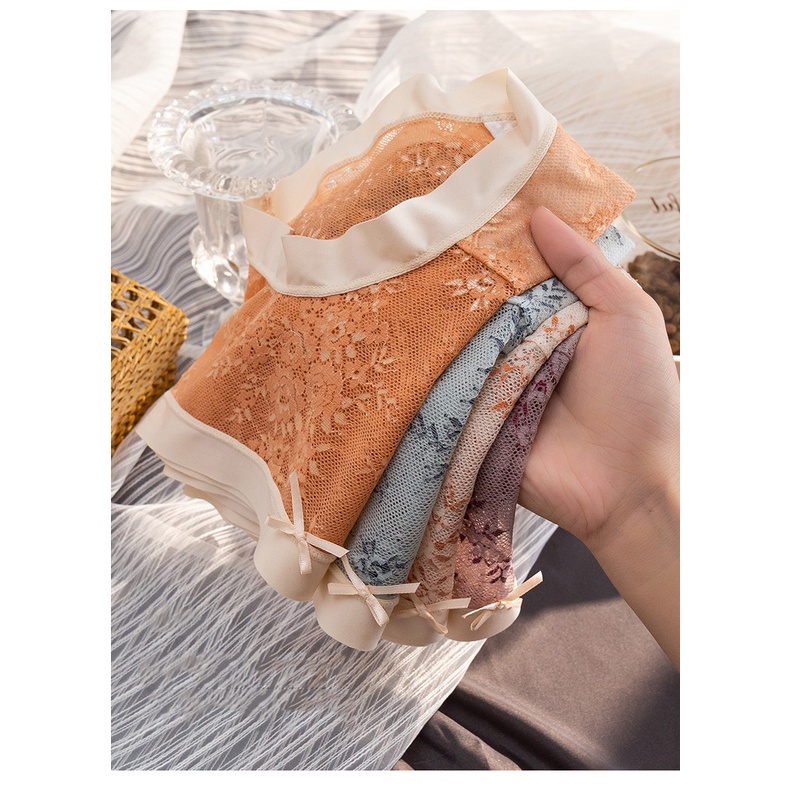 Quần lót su lụa sữa ren hoa hồng cao cấp 112