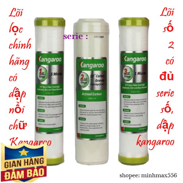 hót [GIÁ HỦY DIỆT] Bộ Lõi Lọc KANGAROO SỐ 1-2-3 Chính Hãng | Lõi lọc nước Kangaroo Chính Hãng rẻ