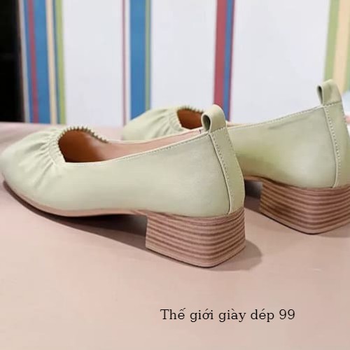 Giày búp bê - hài nữ  đế bệt da mềm cao cấp êm chân xinh xắn màu Đen và Be hàng Quảng châu