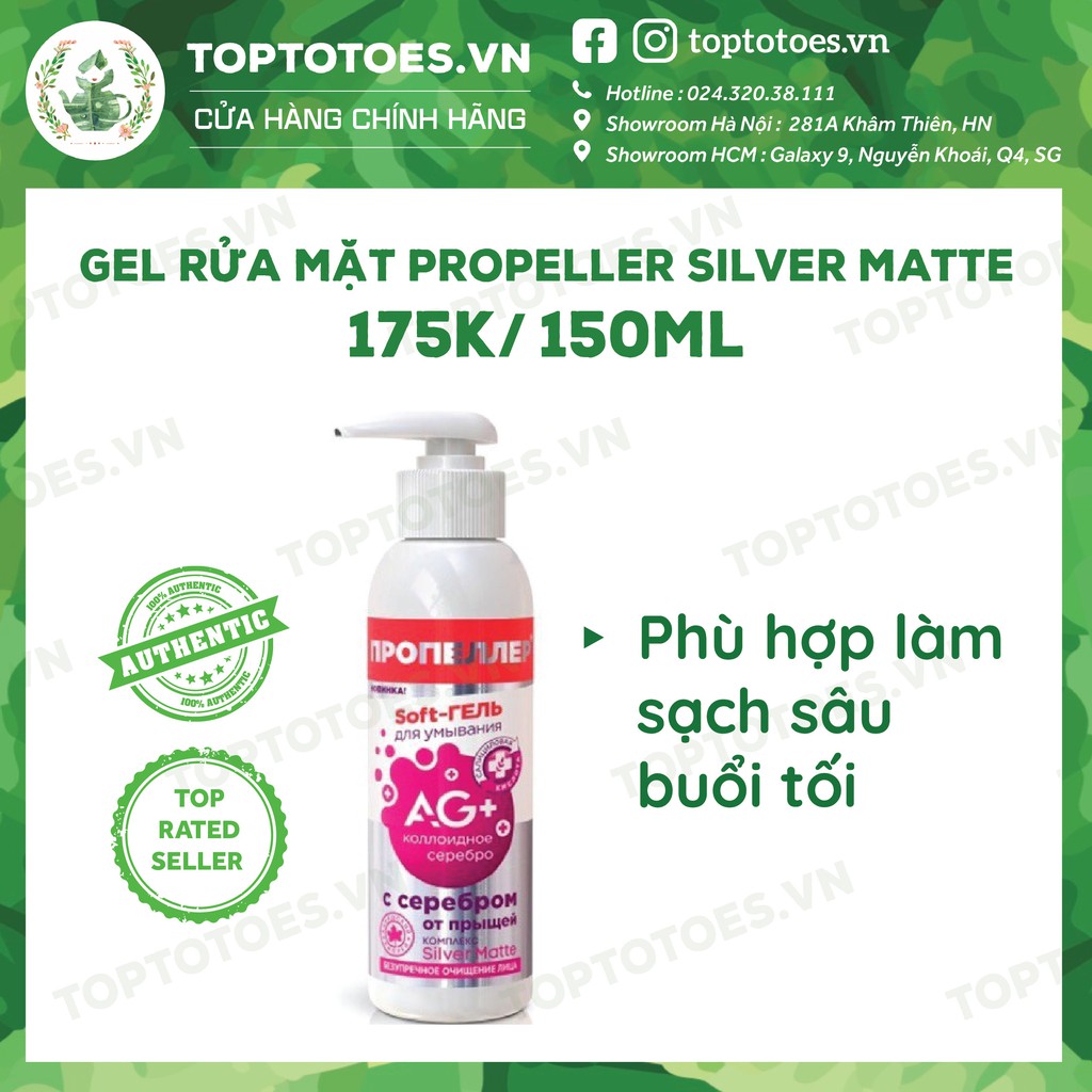 Gel và Foam rửa mặt Propeller SOS Silver Matte kiềm dầu, giảm mụn, viêm