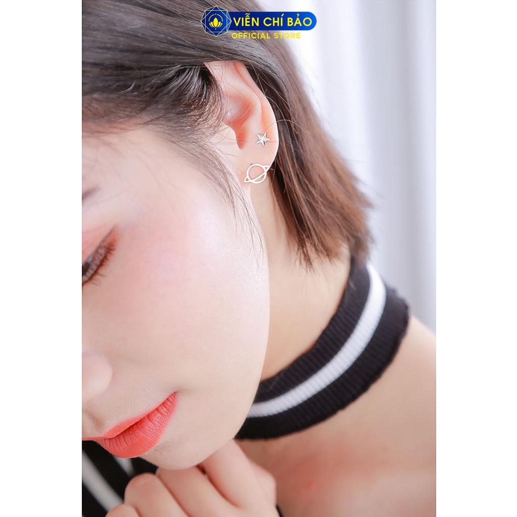 Khuyên tai bạc nữ Tiểu tinh cầu chất liệu bạc 925 thời trang phụ kiện trang sức nữ Viễn Chí Bảo E077