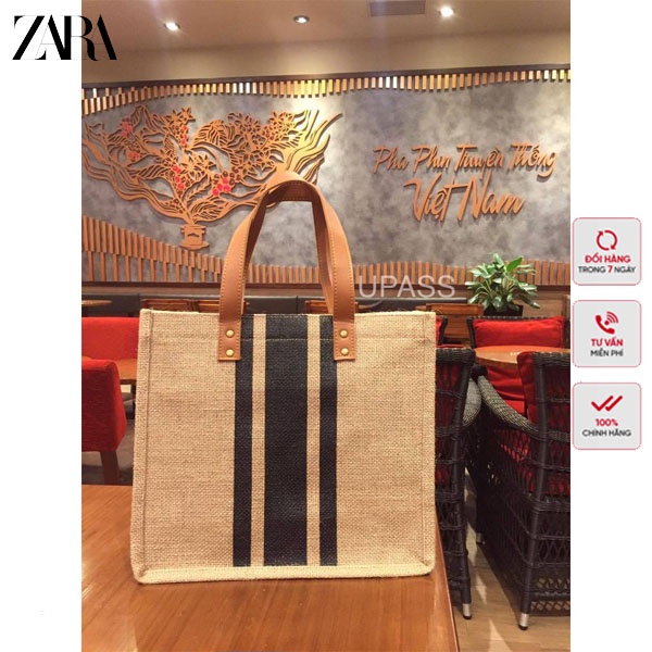 Túi Cói Sọc Zara Siêu Hot