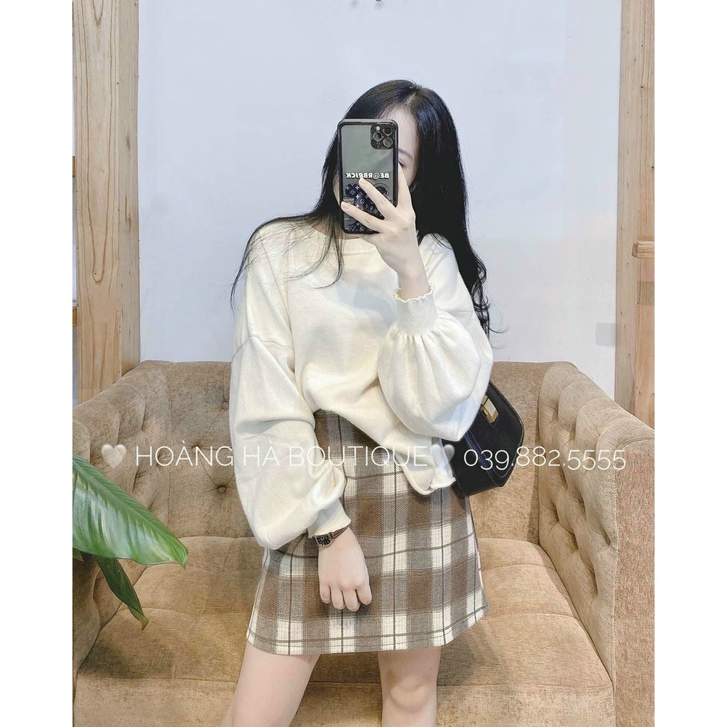 Áo len nữ from rộng, áo len tay bồng chất len dày dặn phom dễ mặc dễ mix đồ diện đi chơi đi du lịch đều xinh hàng loại 1 | BigBuy360 - bigbuy360.vn