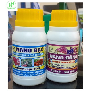Combo NANO Đồng + NANO Bạc Chuyên Dùng Cho Các Loại Cây, Đặc Trị: Thán Thư, Đốm Lá, Gỉ Sắt, Thối Nhũn, Thể Tích: 100ml/L