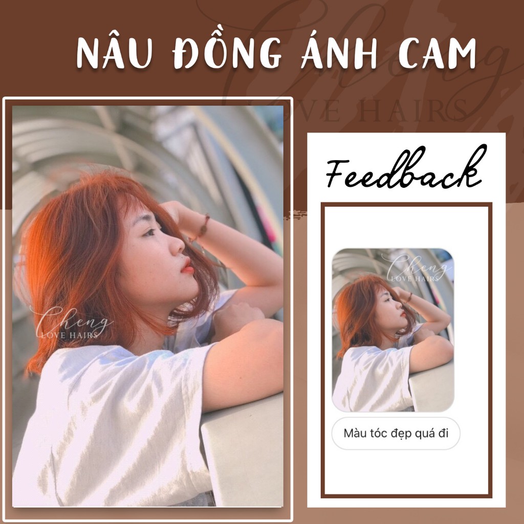 Thuốc Nhuộm Tóc Màu NÂU ĐỒNG ÁNH CAM Không Tẩy | Chenglovehair, Chenglovehairs