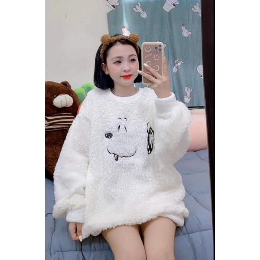 [Rẻ Vô Địch] Áo swt nỉ cổ tròn cotton tay bồng ------- ÁO LÔNG THÊU MẶT CƯỜI | BigBuy360 - bigbuy360.vn