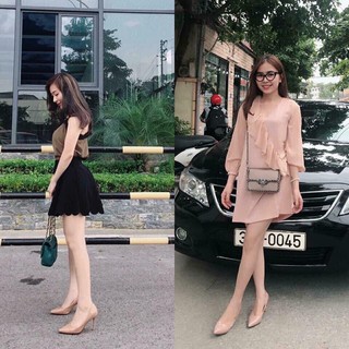 Giày cao gót da bóng gót nhọn 9p đế đỏ