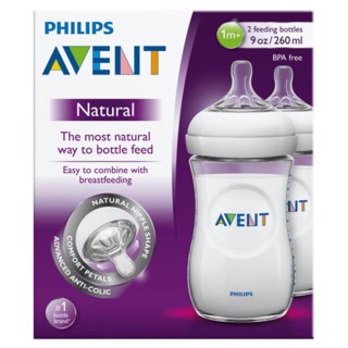 LẺ/BỘ 2 BÌNH SỮA AVENT NATURAL 260ML
