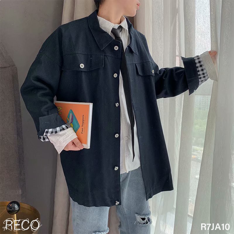 Áo khoác Hàn Quốc cao cấp dáng rộng nam nữ Jacket Loose R7JA10 Unisex, Oversize