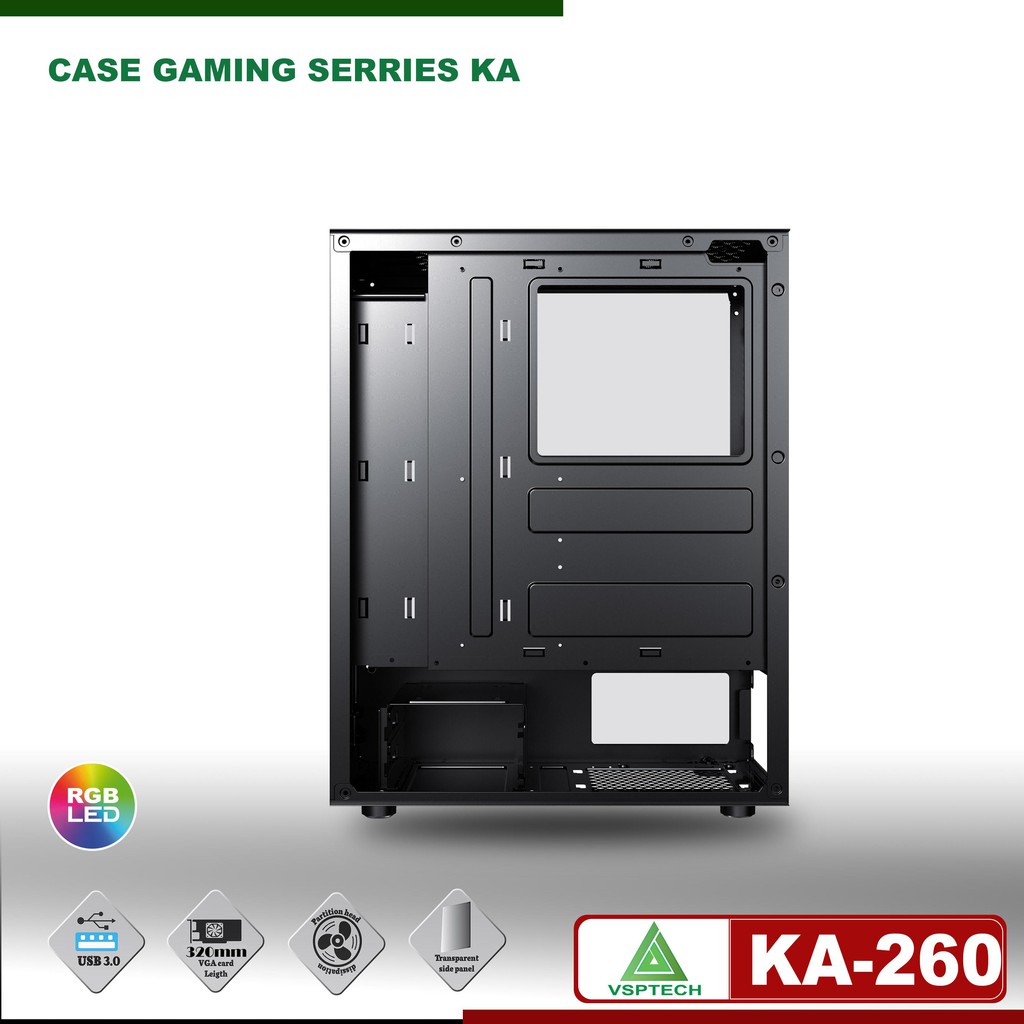 Vỏ nguồn máy tính Case gaming VSP KA-260