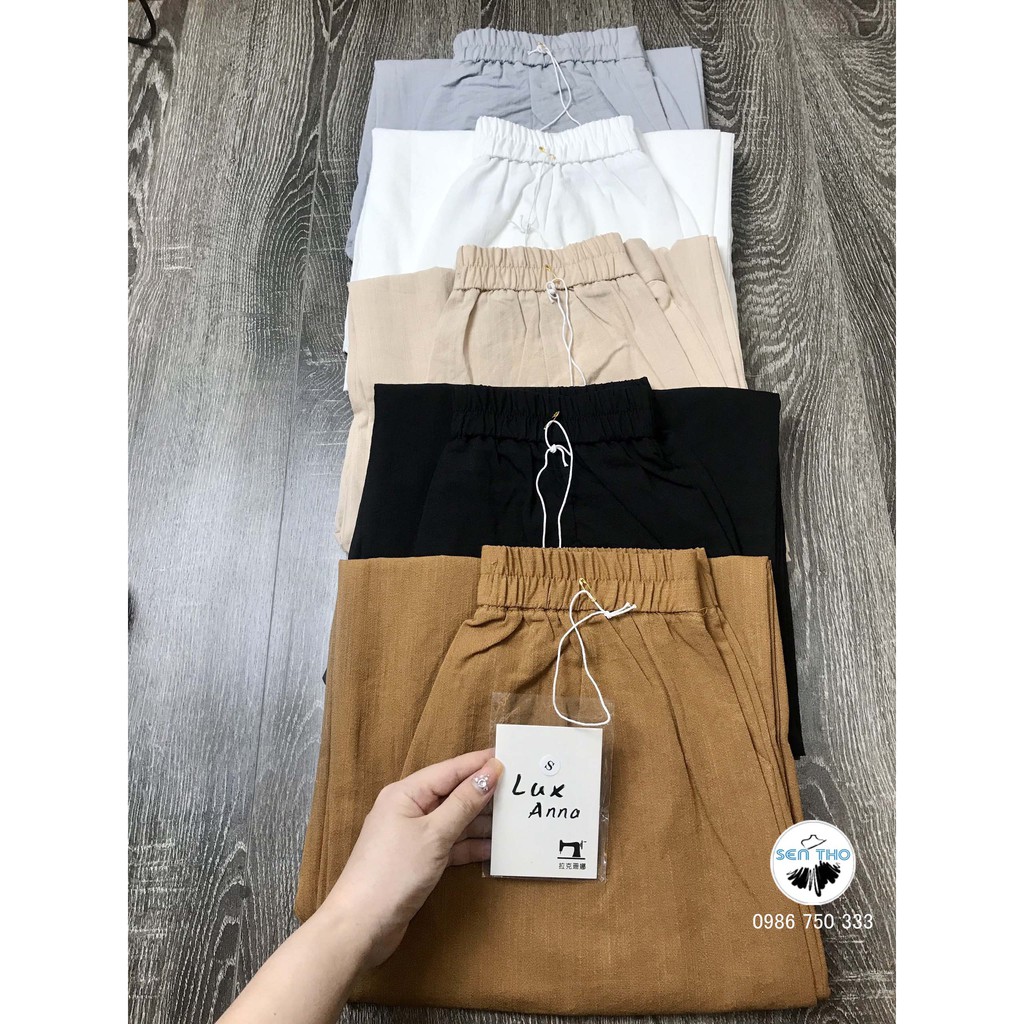 Quần Đũi Nữ Ống Rộng, Culottes Dáng Lửng, Cạp Chun Sau, Form Rộng, Nhiều Màu Sắc (Đen, Trắng, Ghi, Nâu, Be)