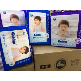 (Mẫu mới 2020) Bỉm dán/quần Goldgi+ Nhật size Nb92/S84/M66/M60/L56/L48/XL46/XL44/XXL34