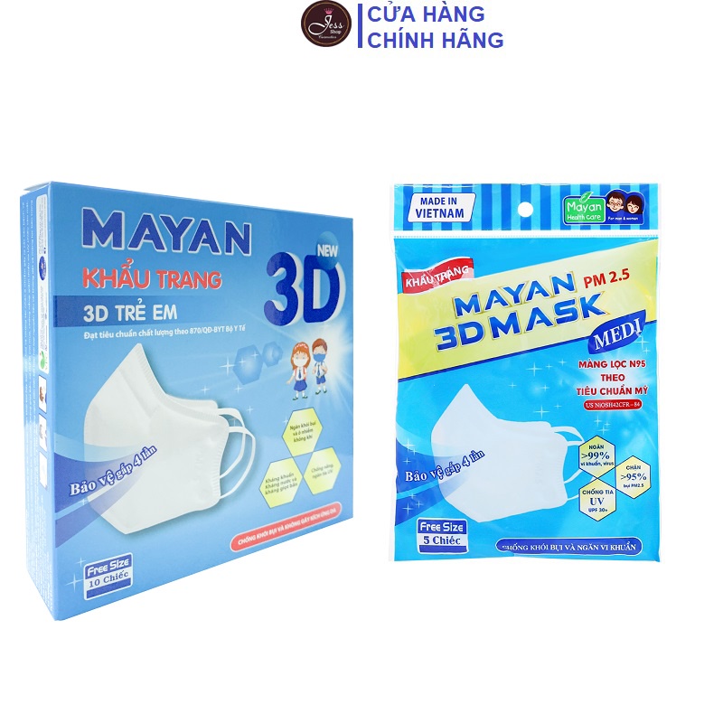 Khẩu Trang Mayan 3D Mask Pm2.5 Medi Freesize Màng Lọc N95