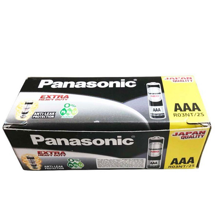 1 vỉ 2 viên Pin AAA (3A) Panasonic R03NT 2S Đen