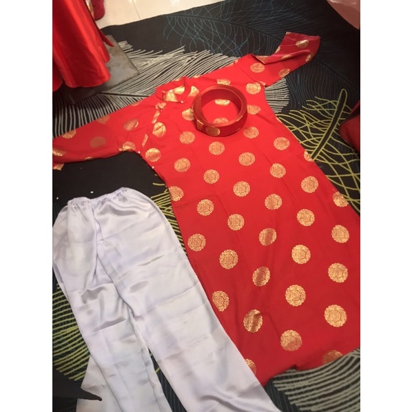 ÁO DÀI MỪNG THỌ GẤM KÈM KHĂN XẾP