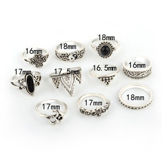 Set 10 Nhẫn Đốt Ngón Tay Phong Cách Boho