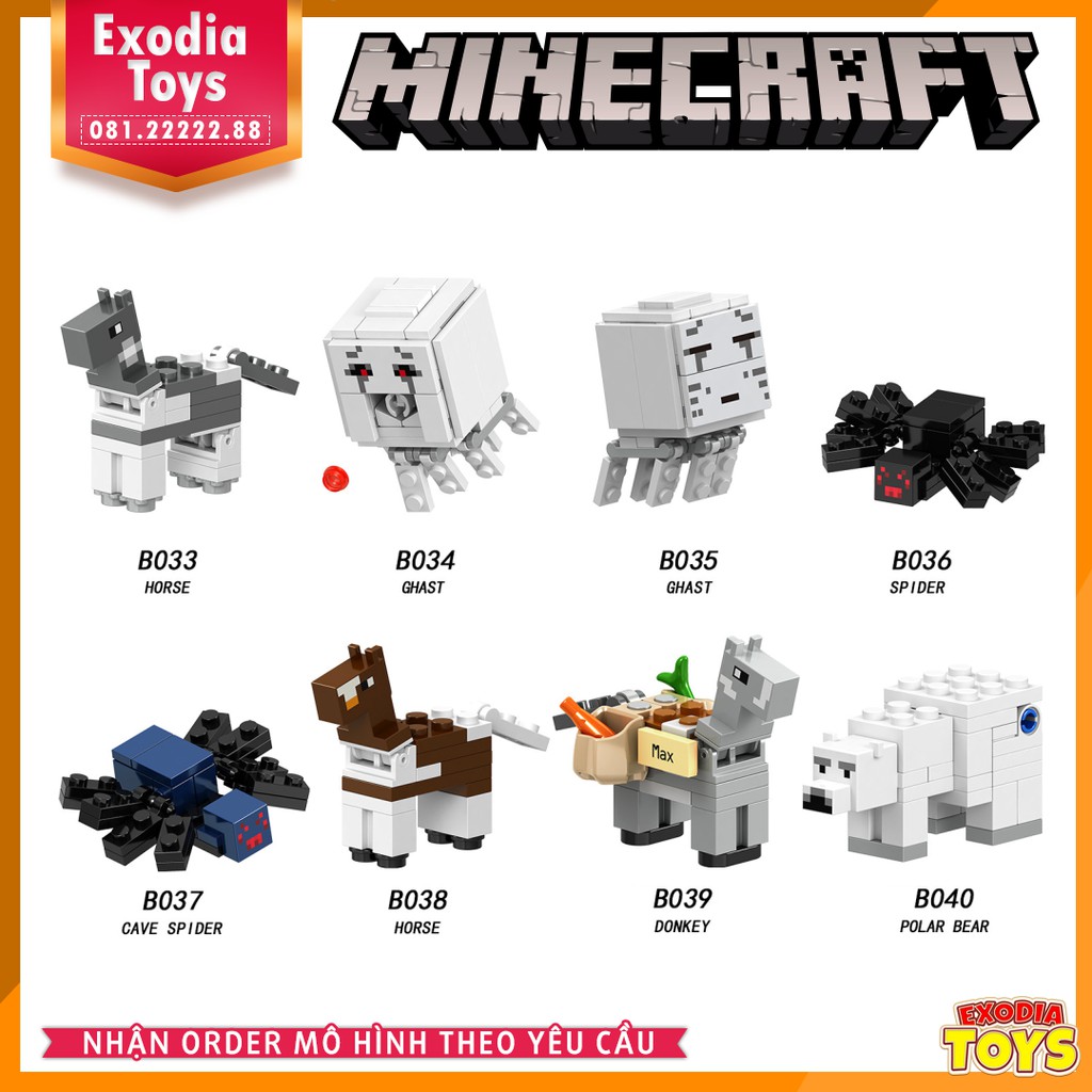 Xếp hình Minifigure nhân vật trò chơi Minecraft - Đồ Chơi Lắp Ghép Sáng Tạo - LELE B033 040