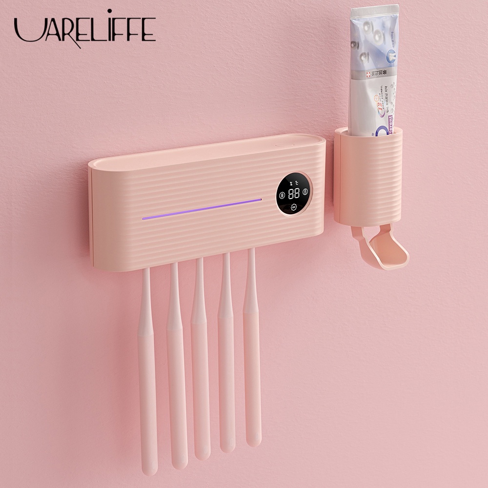 Giá đỡ bàn chải đánh răng diệt khuẩn UARELIFFE bằng tia UV có thể sạc lại tiện dụng cho phòng tắm