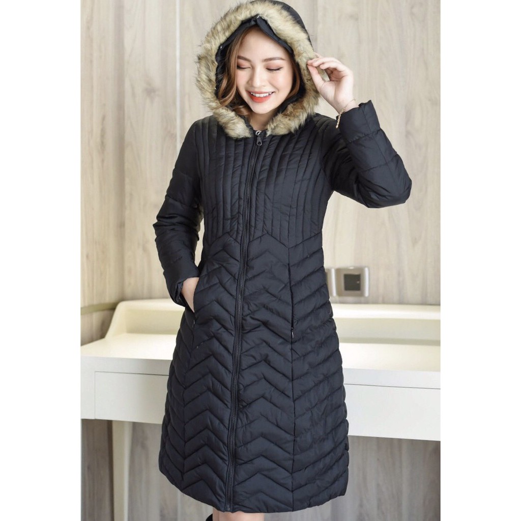 Áo phao siêu nhẹ nữ dáng dài áo phao big size A145