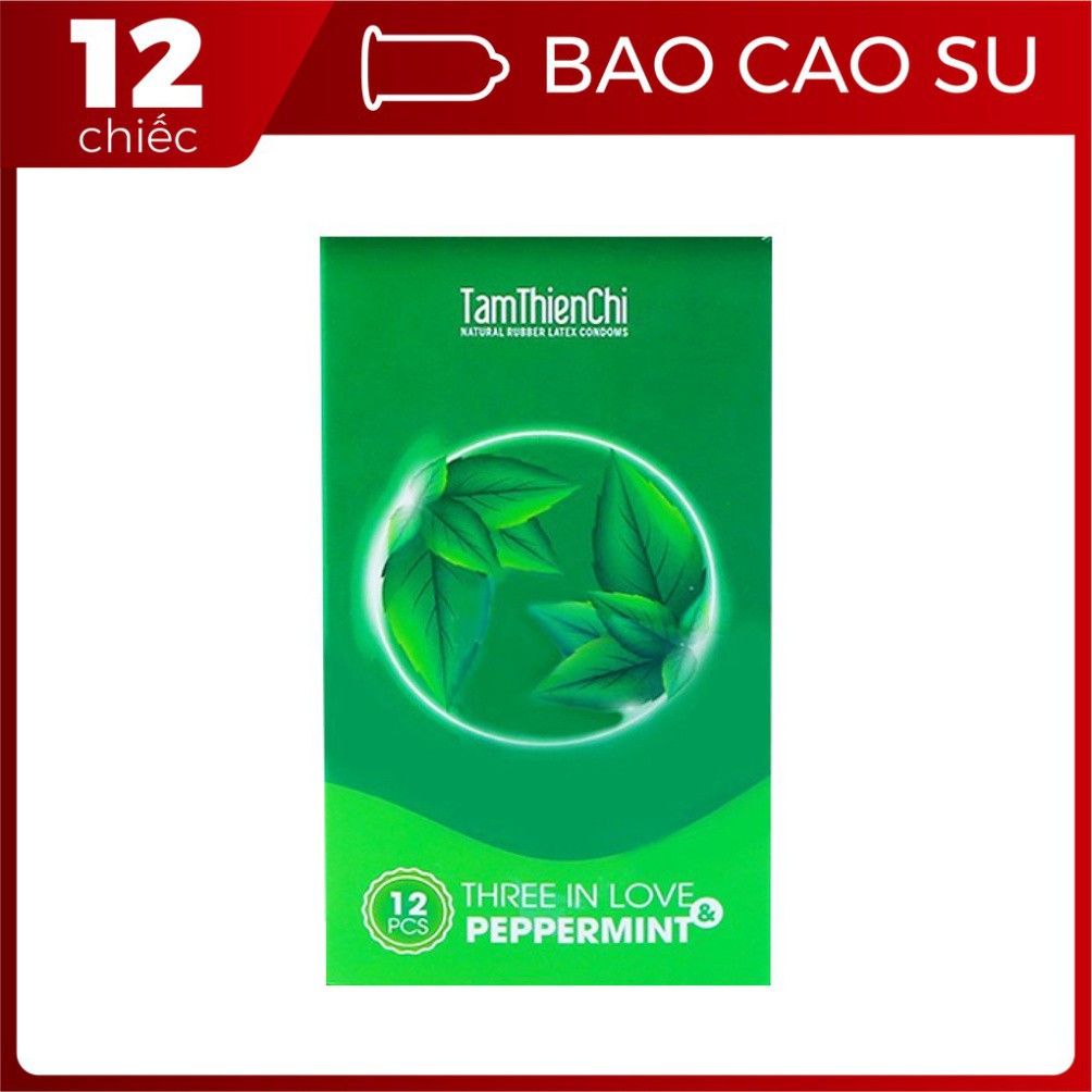 [Che tên kín đáo]Bao cao su TamThienChi Three In Love & Peppermint hộp 12 chiếc - Bigbull Shop