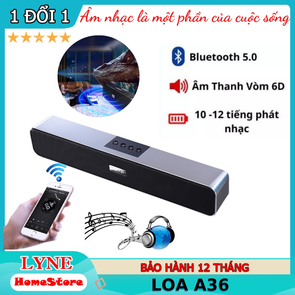 Loa bluetooth A36 - Cao Cấp Bass Cực Mạnh , Âm Thanh Vòm Tương Thích Mọi Thiết Bị , Dung Lương Pin Khủng -Bảo Hành 2 Năm