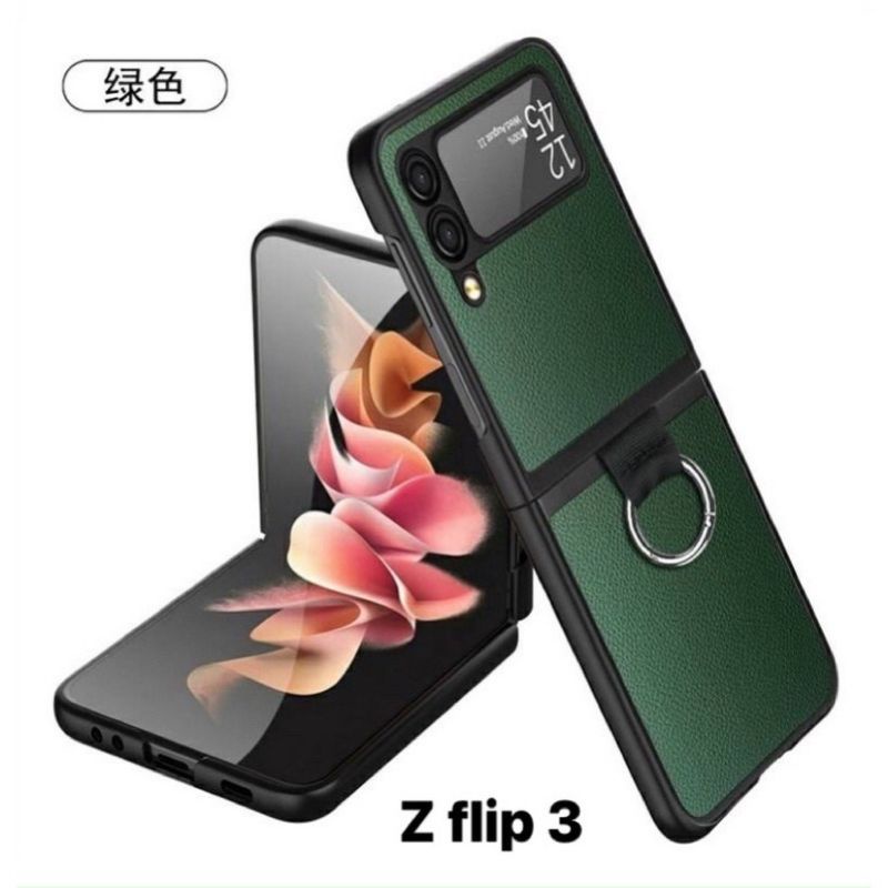 Ốp lưng da LIKGUS kèm móc đeo iring cho Samsung Z FLIP 3 , Z FLIP 3 5G