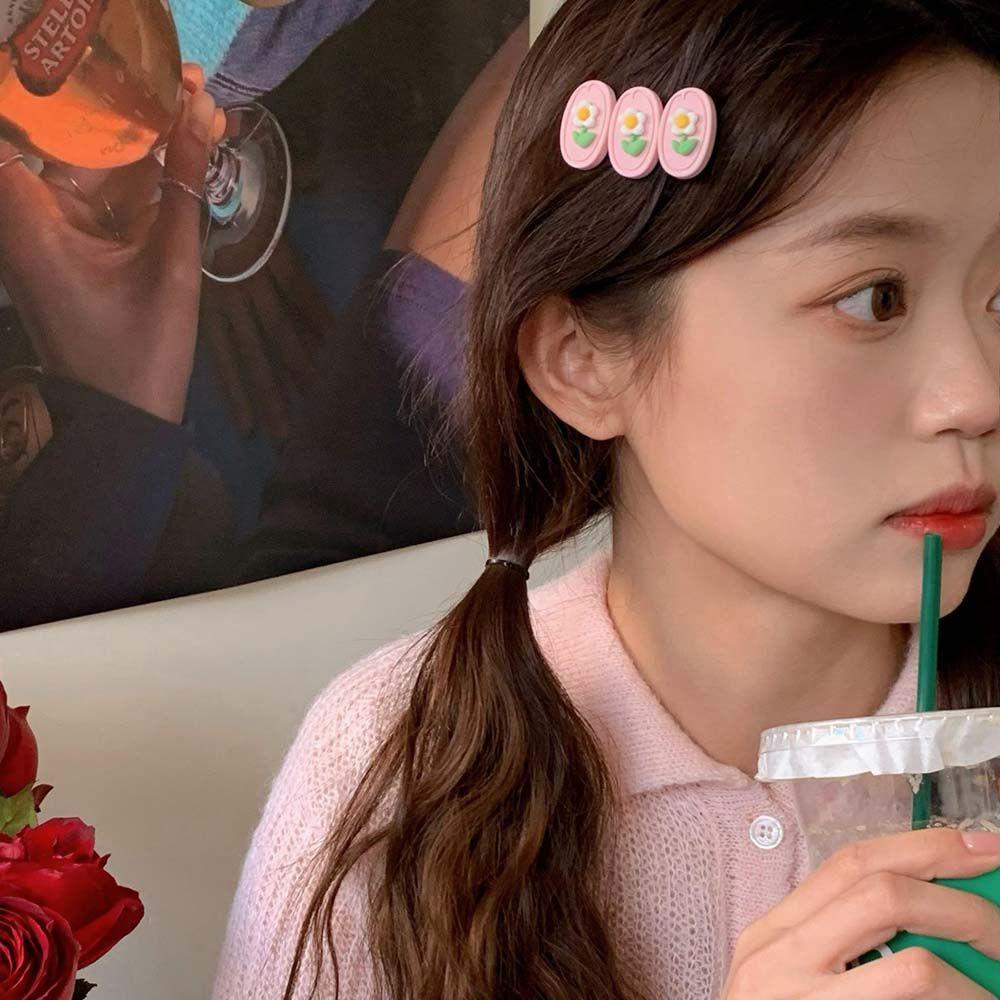 AROMA Kẹp Tóc Hình Hoa Tulip Màu Hồng Dễ Thương Cho Bé Gái