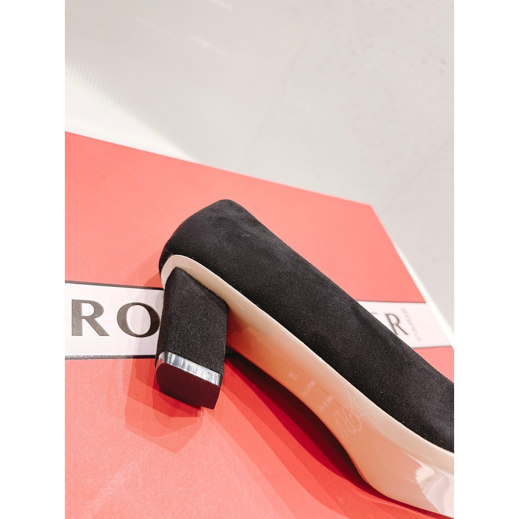 Giày cao gót nữ da thật thời trang cao cấp Roger Vivier thiết kế thanh lịch, sang trọng